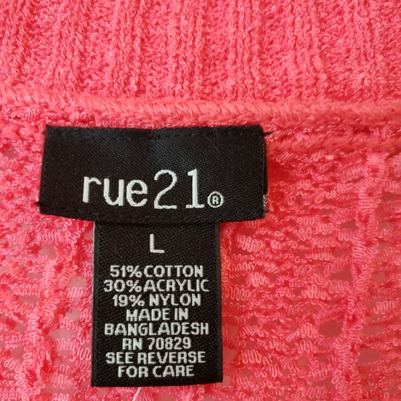 Rue 21 Large short open cardigan  Coral/pink - Picture 3 of 4